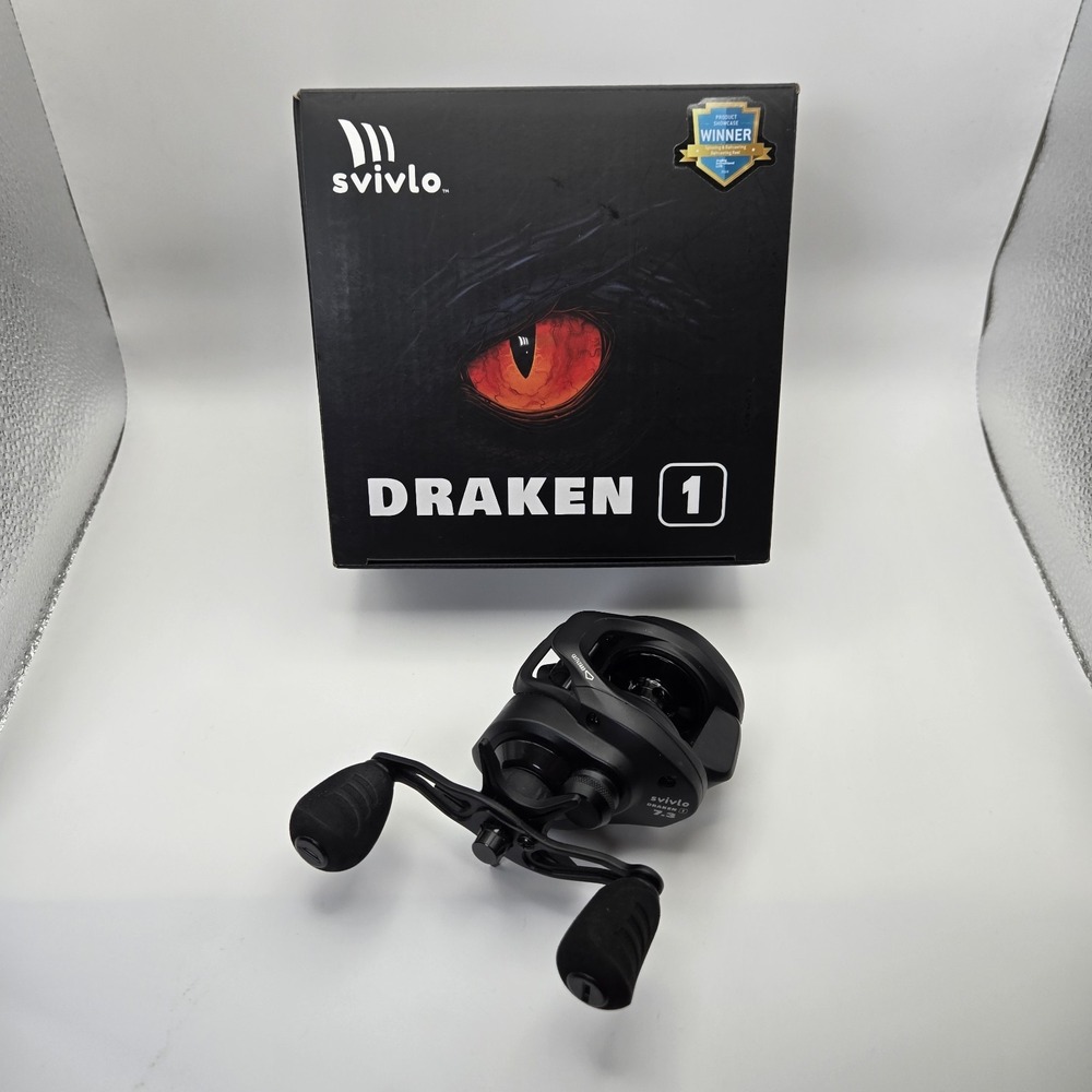 Svivlo Draken 1 Baitcasting Reel 7.3:1 Left Hand LH Fishing Reel - Slightly Used